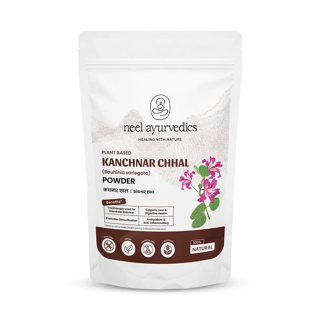1 Kanchnar Bark Powder Mockup Neel Ayurvedics Kachnar Chhal Powder