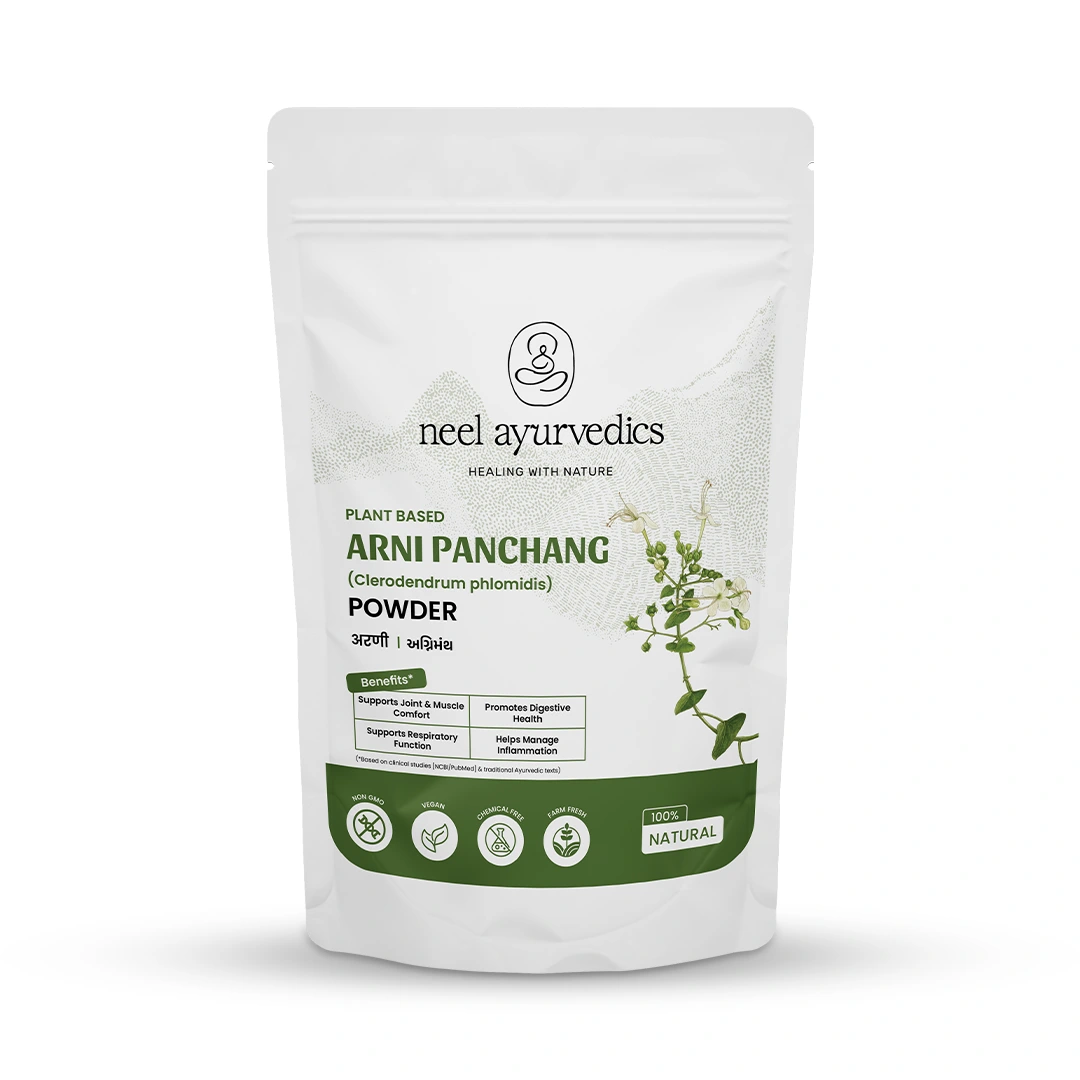 1 arni powder mockup Neel Ayurvedics Arni Panchang Powder