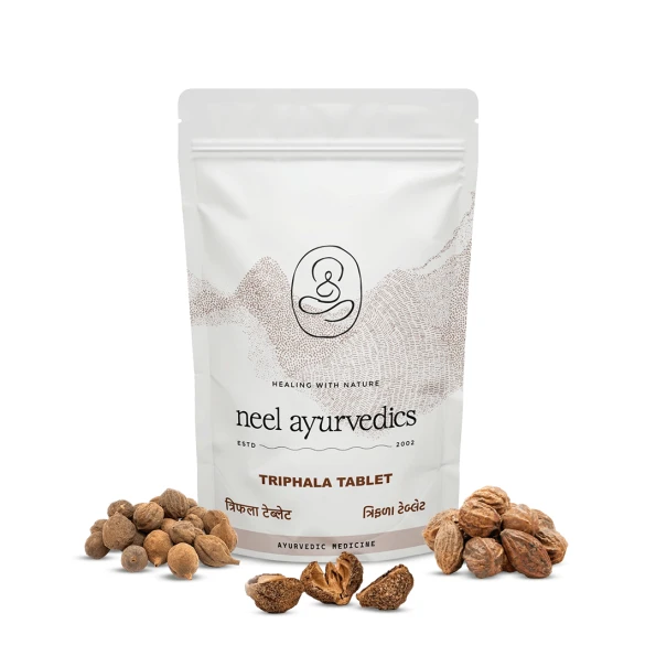 Neel Ayurvedics Triphala Tablets – Natural Ayurvedic Digestive Support & Gentle Detox | Ideal for UK Daily Wellness